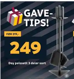 Megaflis Day peissett 3 deler sort tilbud