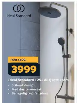 Megaflis Ideal Standard T25+ dusjsett krom tilbud