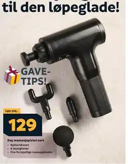 Megaflis Day massasjepistol sort tilbud