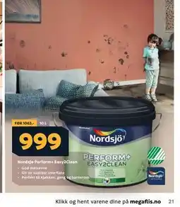 Megaflis Nordsjø Perform+ Easy2Clean tilbud