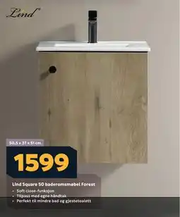 Megaflis Lind Square 50 baderomsmøbel Forest tilbud