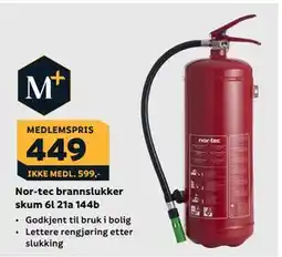 Megaflis Nor-tec brannslukker skum 6l 21a 144b tilbud