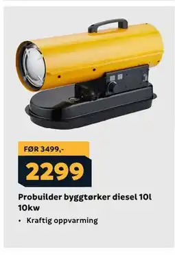 Megaflis Probuilder byggtørker diesel 10l 10kw tilbud