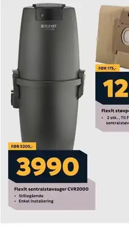 Megaflis Flexit sentralstøvsuger CVR2000 tilbud