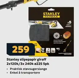 Megaflis Stanley slipepapir giraff 2x120k/3x 240k ø225 5pk tilbud