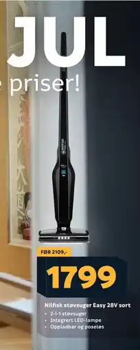 Megaflis Nilfisk støvsuger Easy 28V sort tilbud