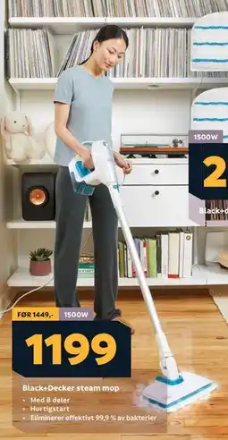 Megaflis Black+Decker steam mop tilbud