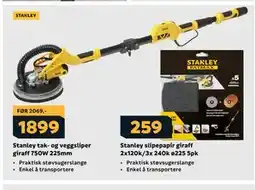 Megaflis Stanley tak- og veggsliper giraff 750W 225mm tilbud