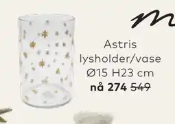 Skeidar Astris lysholder/vase Ø15 H23 cm tilbud