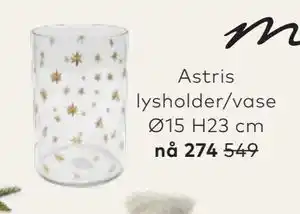 Astris lysholder/vase Ø15 H23 cm