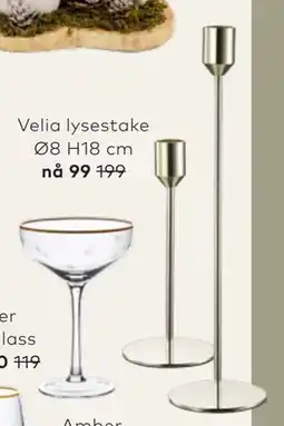Skeidar Velia lysestake Ø8 H18 cm tilbud