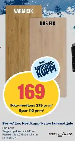 Coop Obs BerryAlloc Nordkapp 1-stav laminatgulv tilbud