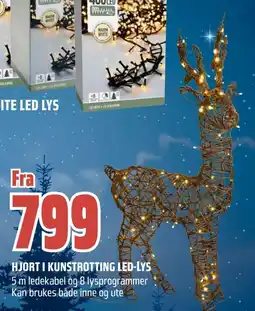 Coop Obs Hjort i kunstrotting led-lys tilbud