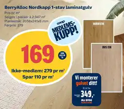 Coop Obs Berryalloc nordkapp 1-stav laminatgulv tilbud
