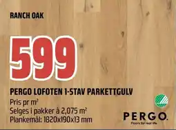 Coop Obs Ranch oak pergo lofoten 1-stav parkettgulv tilbud