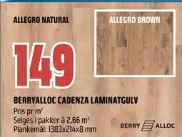 Coop Obs Allegro natural berryalloc cadenza laminatgulv tilbud