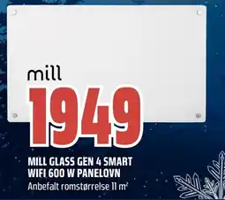 Coop Obs Mill glass gen 4 smart wifi 600 w panelovn tilbud