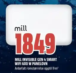 Coop Obs Mill invisible gen 4 smart. wifi 600 w panelovn tilbud