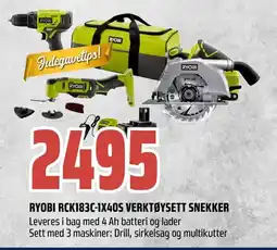 Coop Obs Ryobi rck183c-1x40s verktøysett snekker tilbud