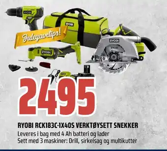 Ryobi rck183c-1x40s verktøysett snekker
