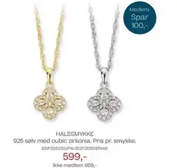 Bjørklund Halssmykke 925 sølv med cubic zirkonia. pris pr. smykke. tilbud