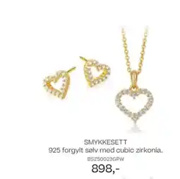 Bjørklund SMYKKESETT 925 forgylt sølv med cubic zirkonia. tilbud