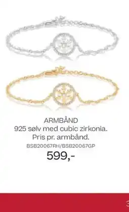 Bjørklund ARMBÅND 925 sølv med cubic zirkonia. Pris pr. armbånd. tilbud