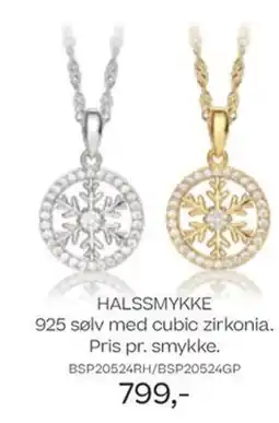 Bjørklund Halssmykke 925 sølv med cubic zirkonia. pris pr. smykke. tilbud