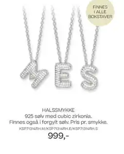 Bjørklund Halssmykke 925 sølv med cubic zirkonia. finnes også i forgylt sølv. pris pr. smykke. tilbud