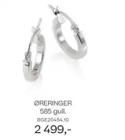 Bjørklund Øreringer 585 gull. tilbud