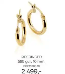 Bjørklund Øreringer 585 gull. 10 mm. tilbud