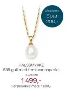 Bjørklund Halssmykke 585 gull med ferskvannsperle. tilbud