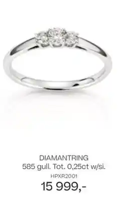 Bjørklund Diamantring 585 gull. tot. 0,25ct w/si. tilbud