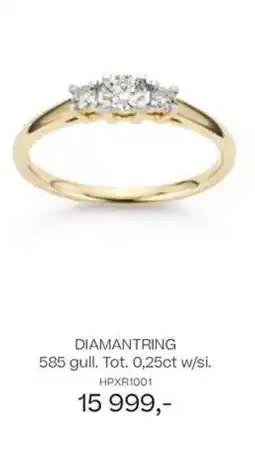 Bjørklund Diamantring 585 gull. tot. 0,25ct w/si. tilbud
