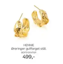 Bjørklund Hennie øreringer gullfarget stål. tilbud