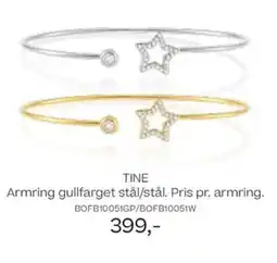 Bjørklund Tine armring gullfarget stål/stål. pris pr. armring. tilbud
