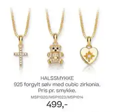 Bjørklund Halssmykke 925 forgylt sølv med cubic zirkonia. tilbud