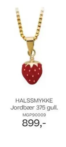 Bjørklund Halssmykke jordbær 375 gull. tilbud