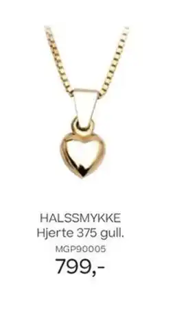 Bjørklund HALSSMYKKE Hjerte 375 gull. tilbud