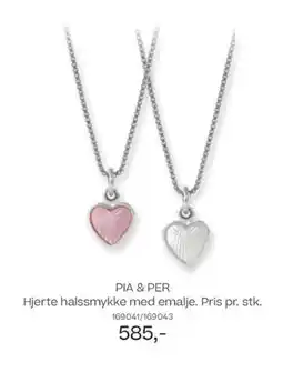 Bjørklund Pia & per hjerte halssmykke med emalje. pris pr. stk. tilbud