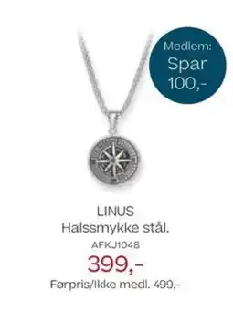 Bjørklund LINUS Halssmykke stål. tilbud