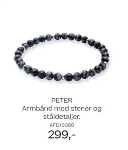 Bjørklund Peter armbånd med stener og ståldetaljer. tilbud