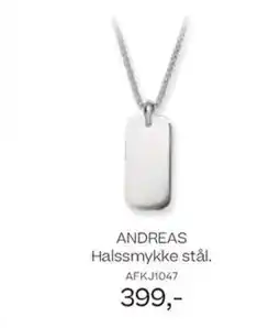 Bjørklund Andreas halssmykke stål. tilbud