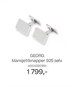 Bjørklund Georg mansjettknapper 925 sølv. tilbud