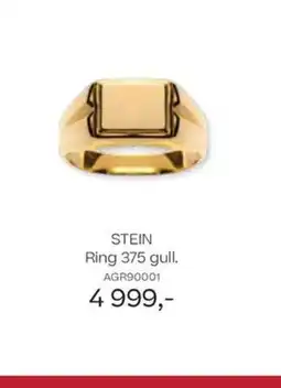 Bjørklund Stein ring 375 gull. agr90001 tilbud