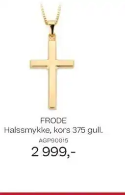 Bjørklund Frode halssmykke, kors 375 gull. tilbud