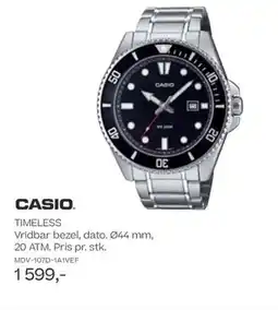 Bjørklund Casio timeless vridbar bezel, dato. 044 mm, 20 atm. pris pr. stk. tilbud