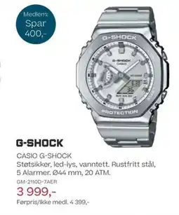 Bjørklund G-shock casio g-shock Støtsikker, led-lys, vanntett. Rustfritt stål, tilbud