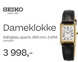 Bjørklund Seiko since 1881 dameklokke safirglass, quarts tilbud