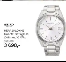 Bjørklund Seiko herreklokke quartz. safirglass. 041 mm, 10 atm. tilbud